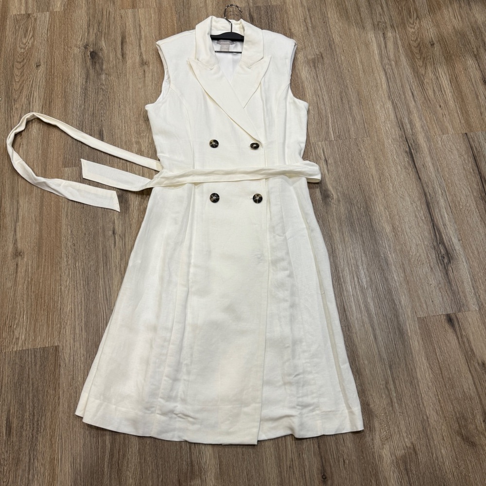 H&M ivory Double-Breasted Midi Dress